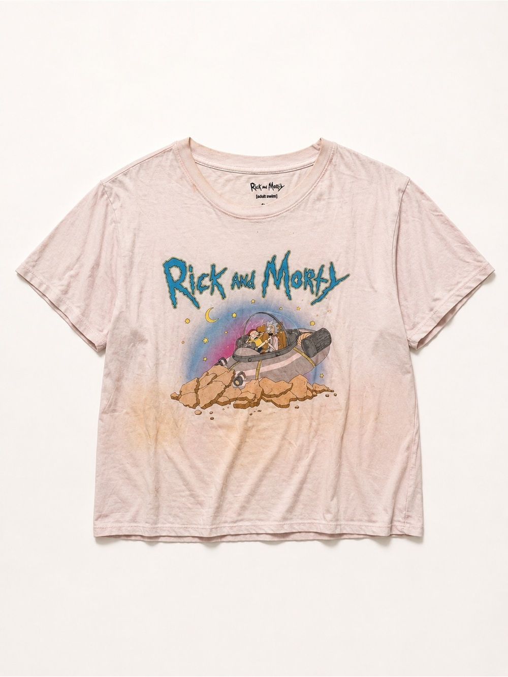 Rick and Morty Adult Swim XXL Pink Graphic T-Shirt Unisex Space Tee
